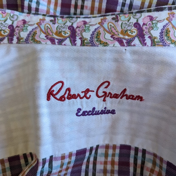 Robert Graham Exclusive Classic Fit Dress Shirt Plaid Stripes - Picture 9 of 10